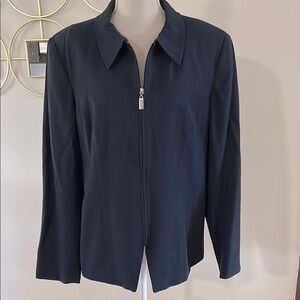 Norton McNaughton Navy Blue Blazer  Jacket zip up collared side pockets size 16